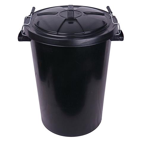 Dustbin & Lid - Black - 85 litre