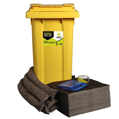 General Purpose Spill Kit - 125 litre - in Wheeled Bin