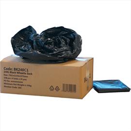 LD Wheelie Bin Liners BLACK - 240L - CASE 100 - BK240C1