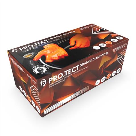 PRO.TECT Orange HD â€“ HD Nitrile Gloves - MEDIUM - Box 100