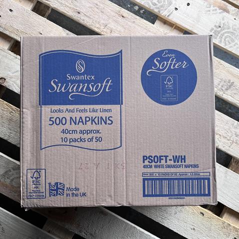 Swansoft Napkins - 4 Fold (40x40cm) - WHITE - Case 500