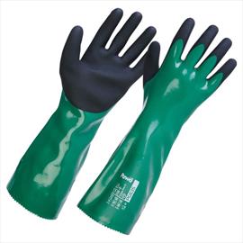 Pawa PG635 PVC Type A Chemical Guantlet Green 40cm - L/9