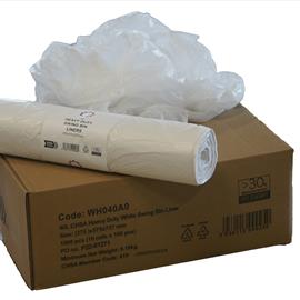 40L CHSA HD White Swing Bin Liner - 10 rolls x 100 pcs