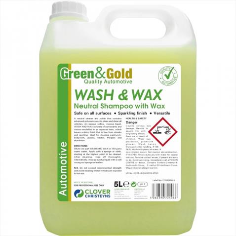 WASH & WAX - clean & shine vehicle wash 5 litres